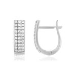Boucles d'oreilles argent 925 et zirconias - vue 1
