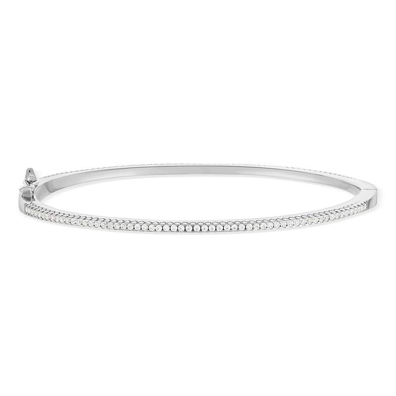 Bracelet argent 925 et zirconias diamètre 60mm - vue 1