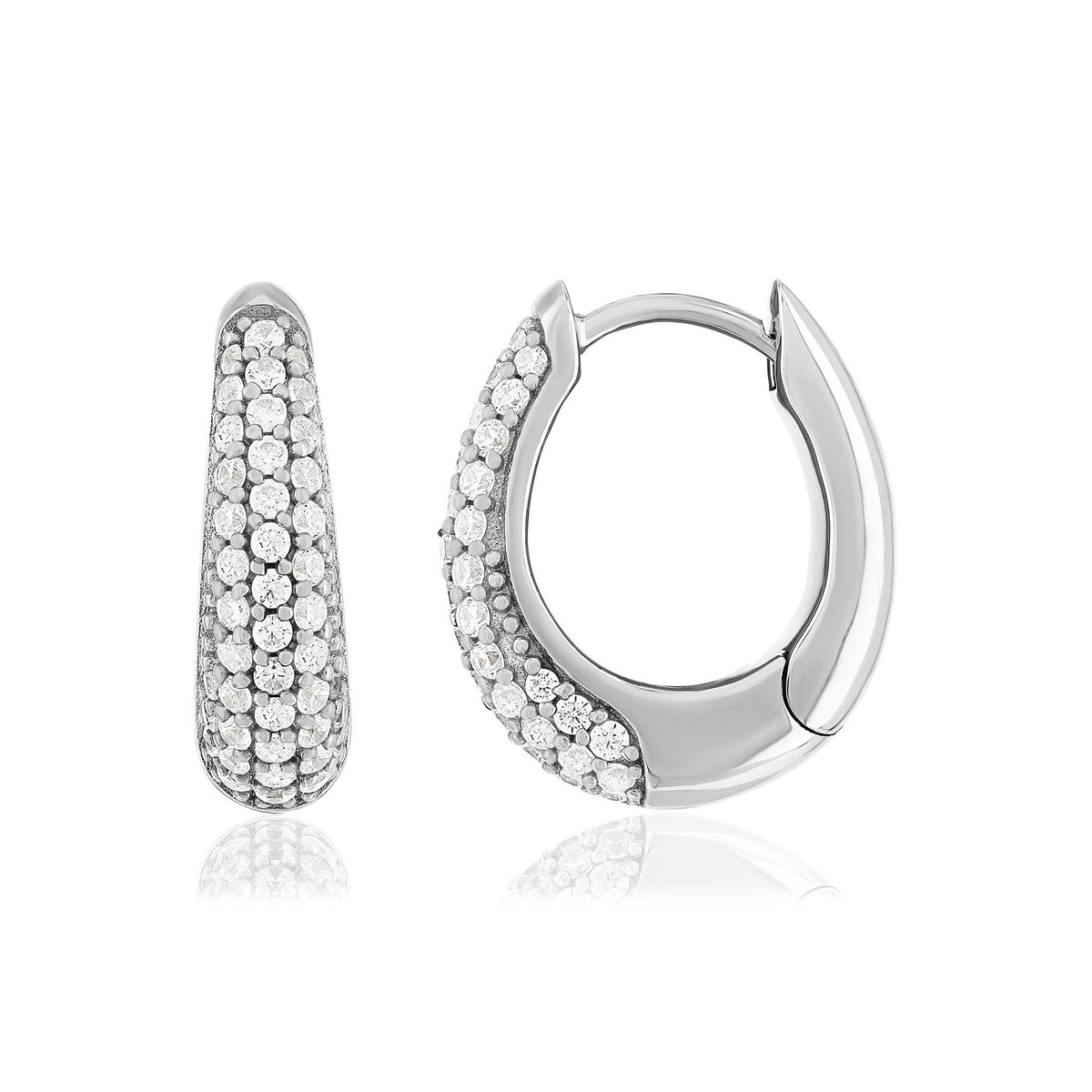 Boucles d'oreilles argent 925 et zirconias