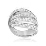 Bague argent 925 et zirconias - vue 1