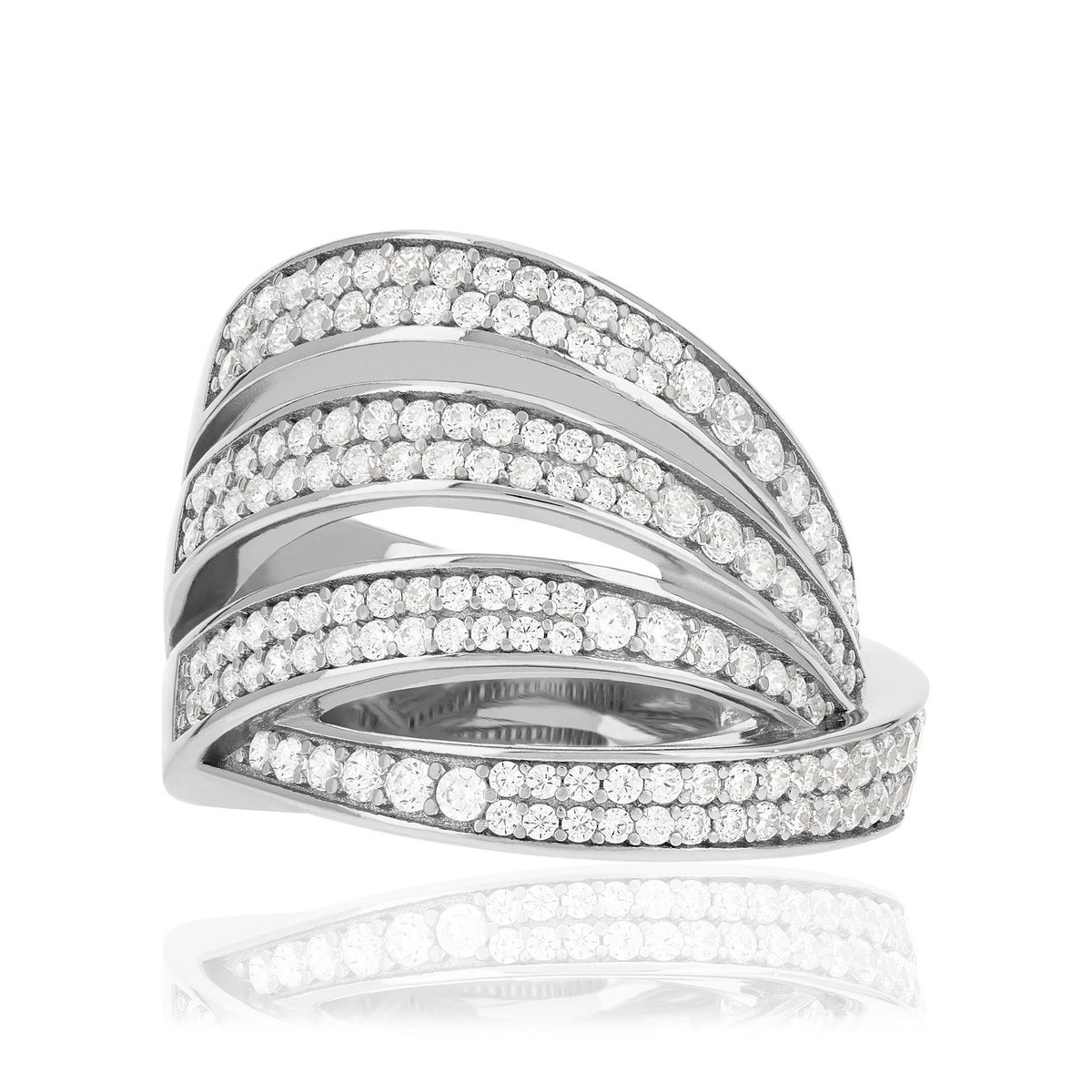 Bague argent 925 et zirconias - vue 3