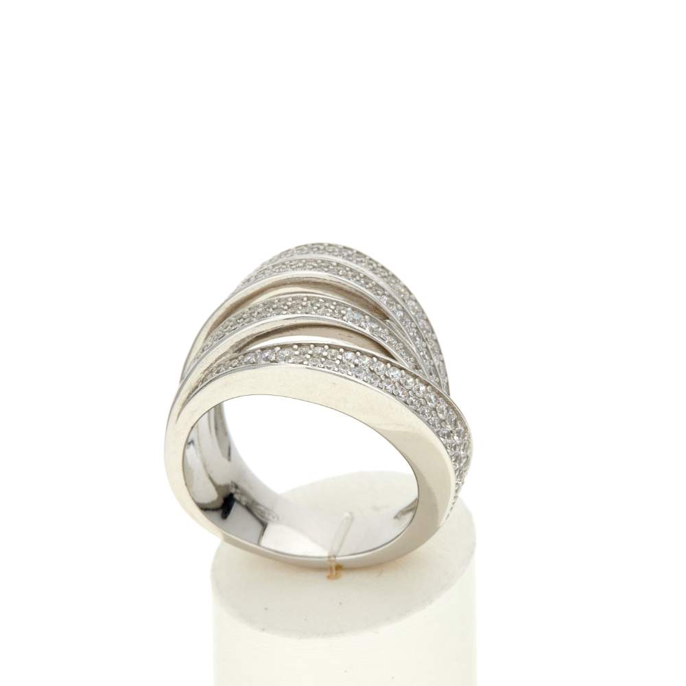 Bague argent 925 et zirconias - vue 2