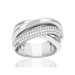 Bague argent 925 et zirconias - vue 1