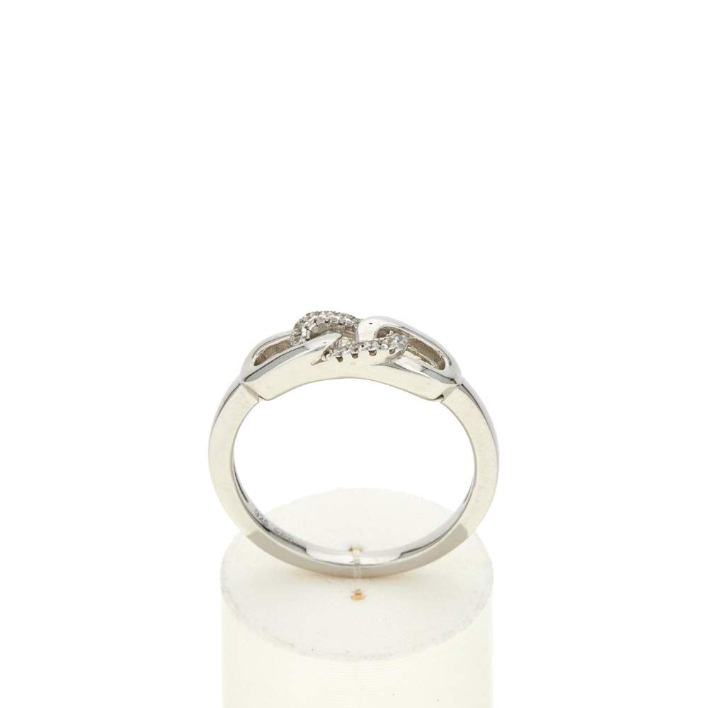 Bague argent 925 et zirconias - vue 1