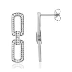 Boucles d'oreilles argent 925 et zirconias - vue 1