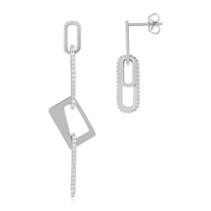 Boucles d'oreilles argent 925 et zirconias - vue D1