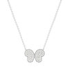 Collier argent 925 motif papillon et zirconias 45cm - vue V1