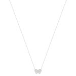 Collier argent 925 motif papillon et zirconias 45cm - vue 2