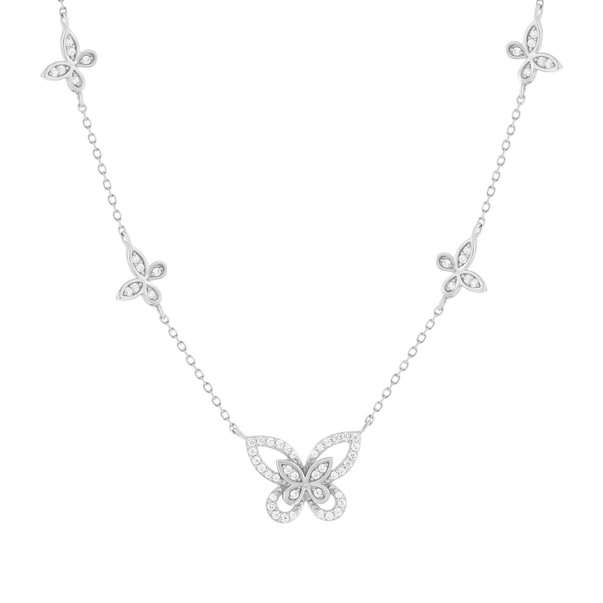 Collier argent 925 et zirconias 45cm