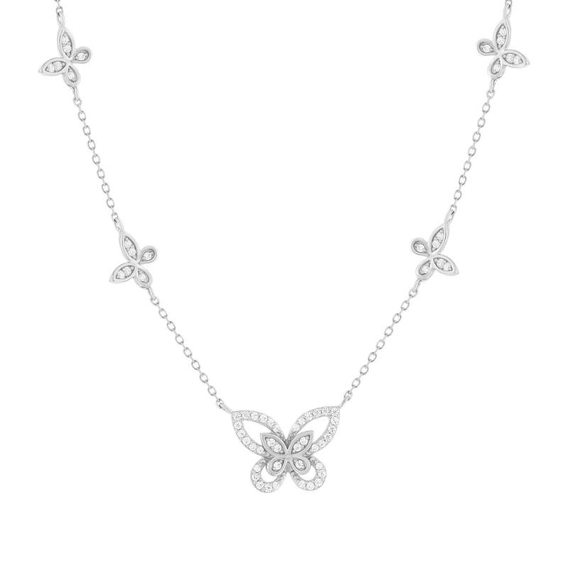 Collier argent 925 et zirconias 45cm - vue 1