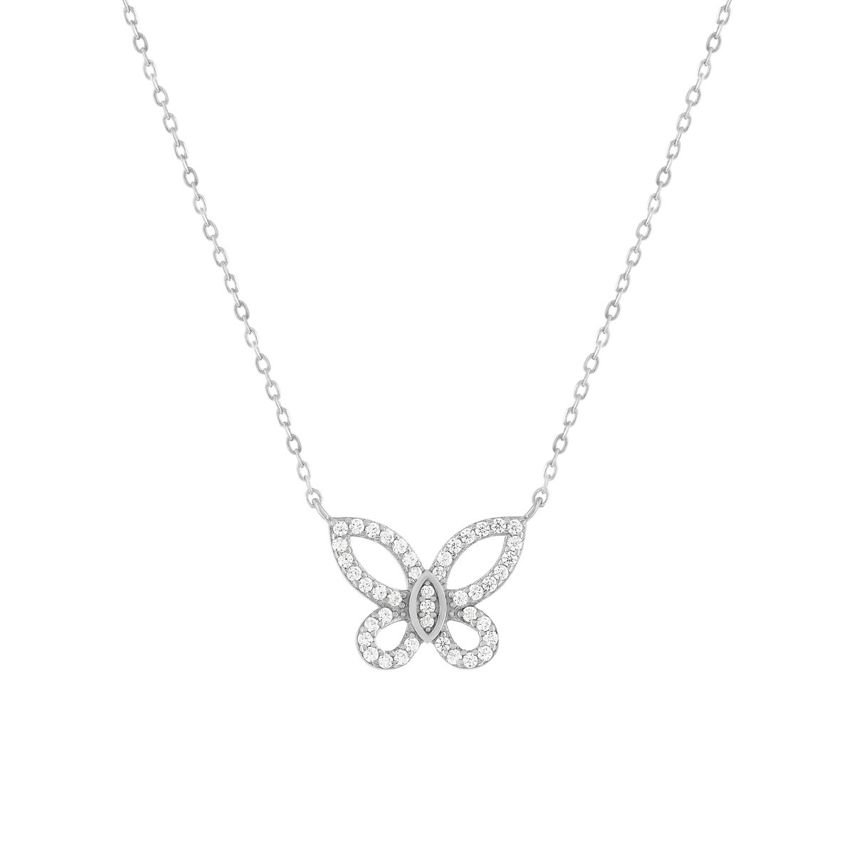 Collier argent 925 et zirconias 45cm