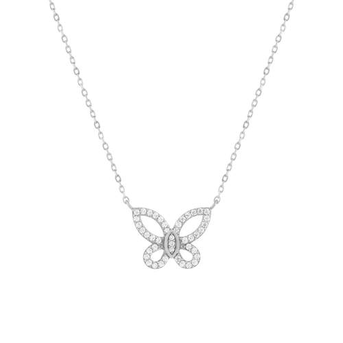 Collier argent 925 et zirconias 45cm
