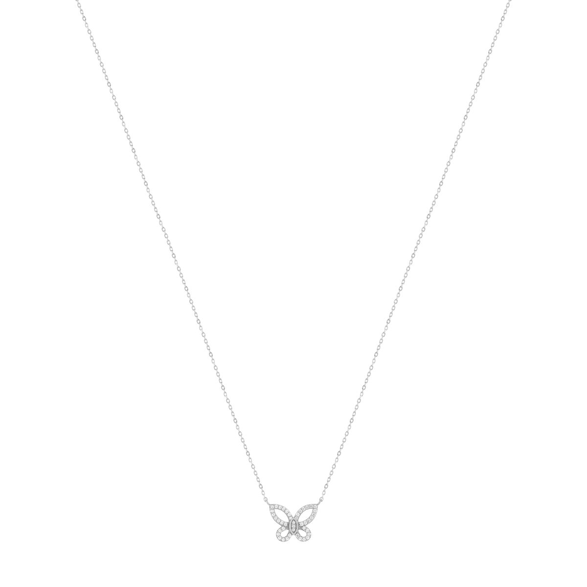 Collier argent 925 et zirconias 45cm - vue 2