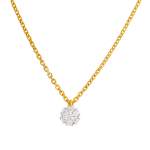 750 Two-Tone Gold Necklace with Diamonds, 0.1 ct, 42 cm - View 1