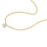 750 Two-Tone Gold Necklace with Diamonds, 0.1 ct, 42 cm - View D1