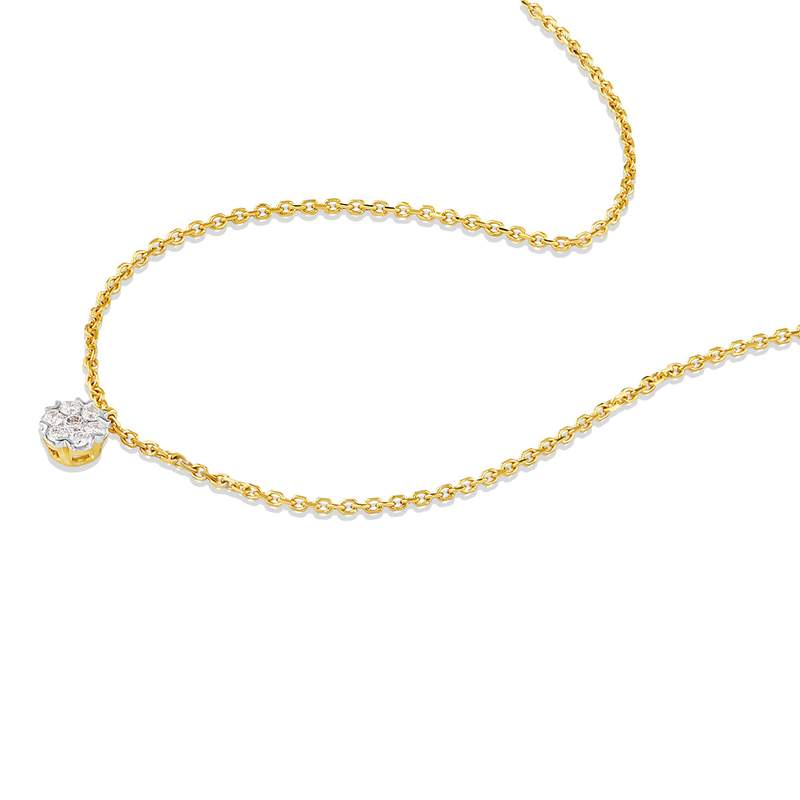 Necklace gold 750 2 tone diamonds 42cm - view D1