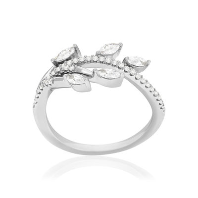Bague argent 925 et zirconias - vue 1