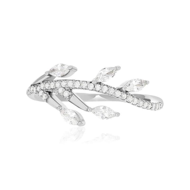 Bague argent 925 et zirconias - vue 3