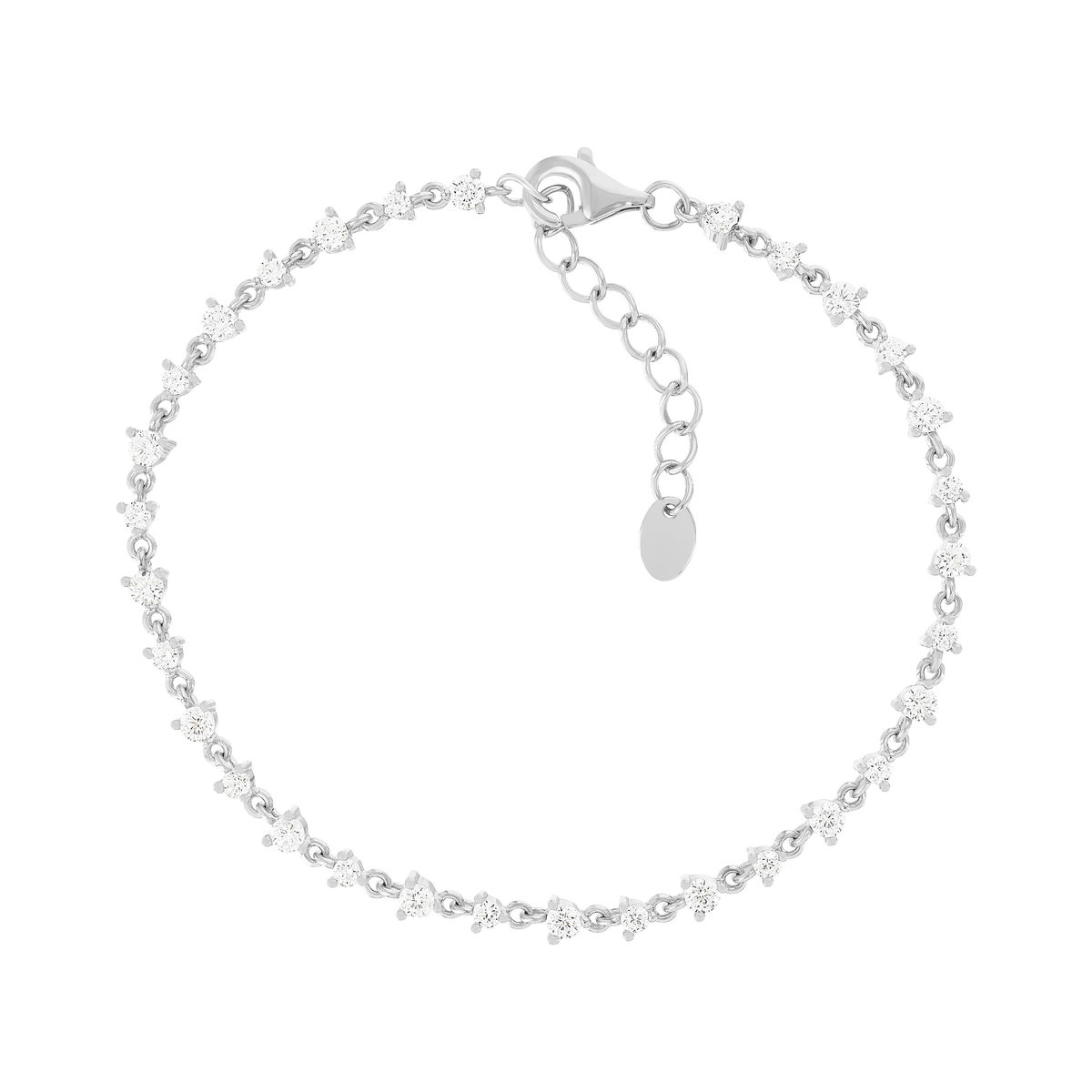 Bracelet argent 925 et zirconias 19,5cm