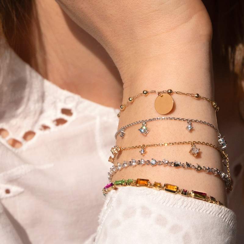 Bracelet argent 925 et zirconias 19,5cm - vue porté 2