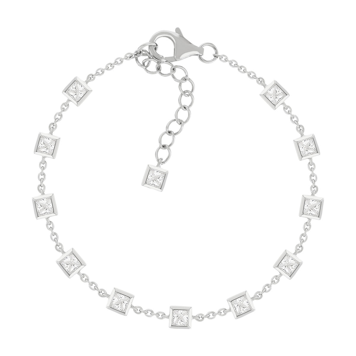 Bracelet argent 925 et zirconias 19cm