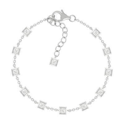 Bracelet argent 925 et zirconias 19cm - vue 1