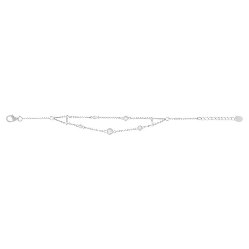 Bracelet argent 925 et zirconias 19cm - vue 1