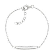 Bracelet argent 925 et zirconias 19cm