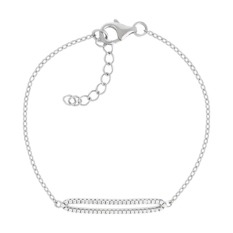 Bracelet argent 925 et zirconias 19cm - vue 1