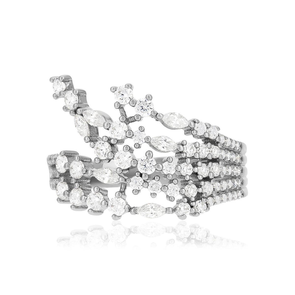 Bague argent 925 et zirconias - vue 3