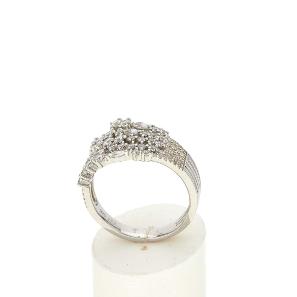 Bague argent 925 et zirconias - vue 2