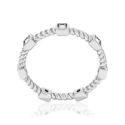 Bague argent 925 et zirconias - vue 1