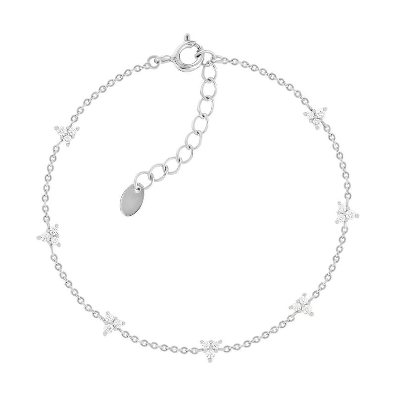 Bracelet argent 925 et zirconias 19cm - vue 1
