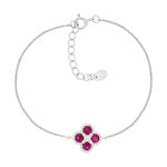 Bracelet argent 925 pierres synthétiques et zirconias 19cm - vue 1