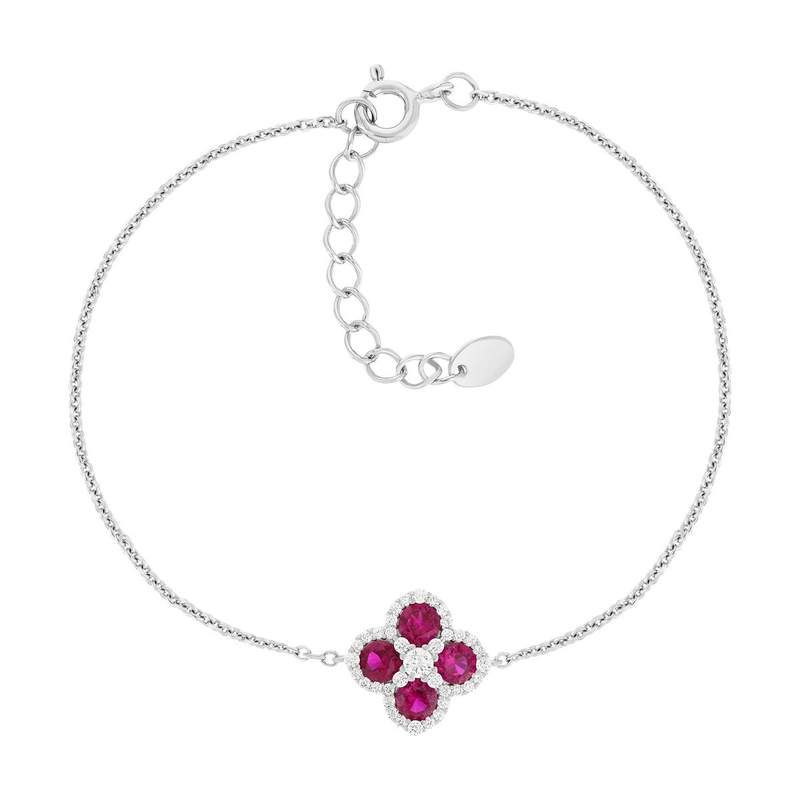Bracelet argent 925 pierres synthétiques et zirconias 19cm - vue 1