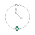 Bracelet argent 925 pierres synthétiques et zirconias 19cm - vue 1