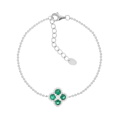 Bracelet argent 925 pierres synthétiques et zirconias 19cm