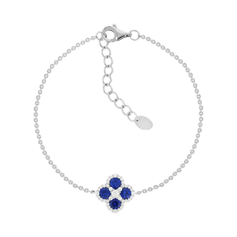Bracelet argent 925 pierres synthétiques et zirconias 19cm - vue 1