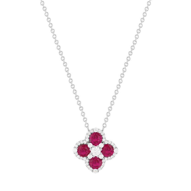 Collier argent 925 pierres synthétiques et zirconias 45cm - vue 1