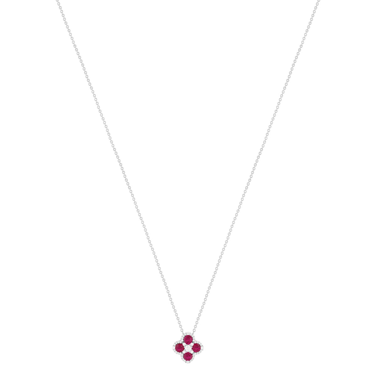 Collier argent 925 pierres synthétiques et zirconias 45cm - vue 2