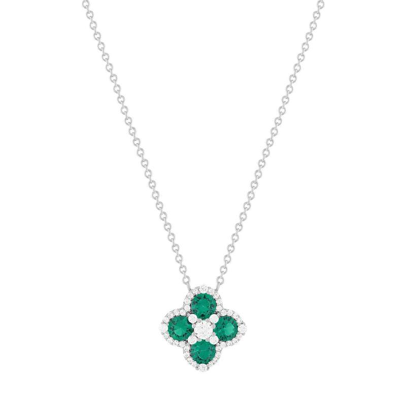 Collier argent 925 pierres synthétiques et zirconias 45cm - vue 1