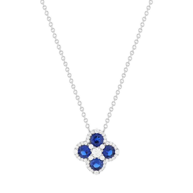 Collier argent 925 pierres synthétiques et zirconias 45cm - vue 1