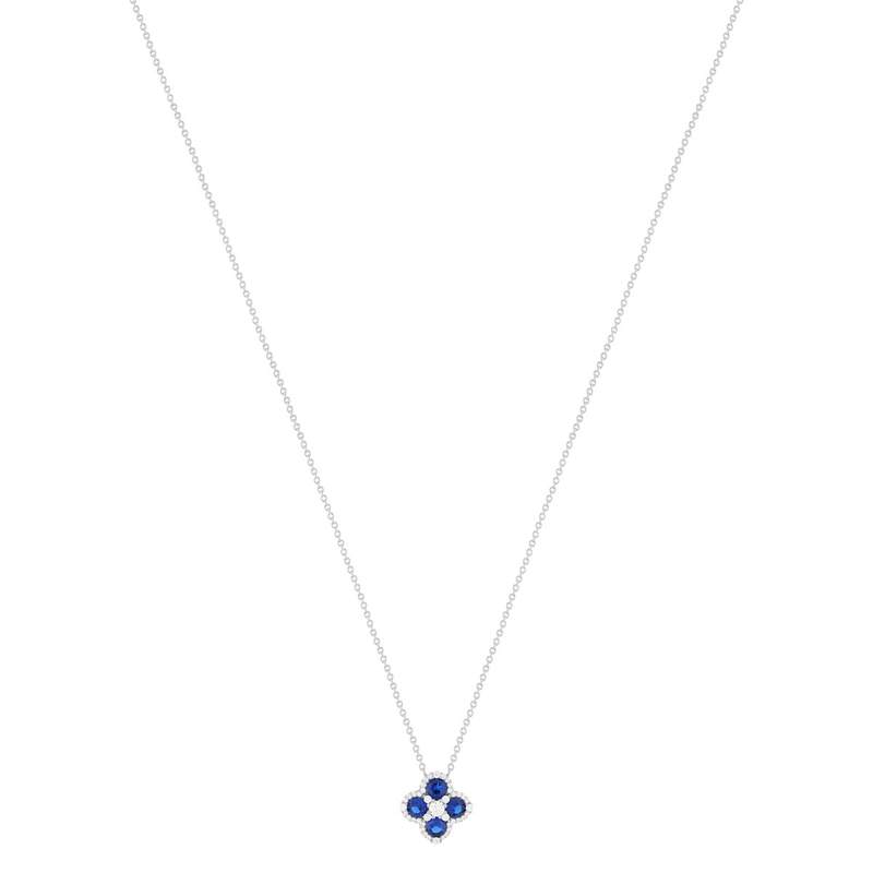 Collier argent 925 pierres synthétiques et zirconias 45cm - vue 2