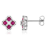 Boucles d'oreilles argent 925 pierres synthétiques et zirconias - vue 1