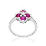 Bague argent 925 pierres synthétiques et zirconias - vue 1