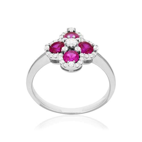 Bague argent 925 pierres synthétiques et zirconias