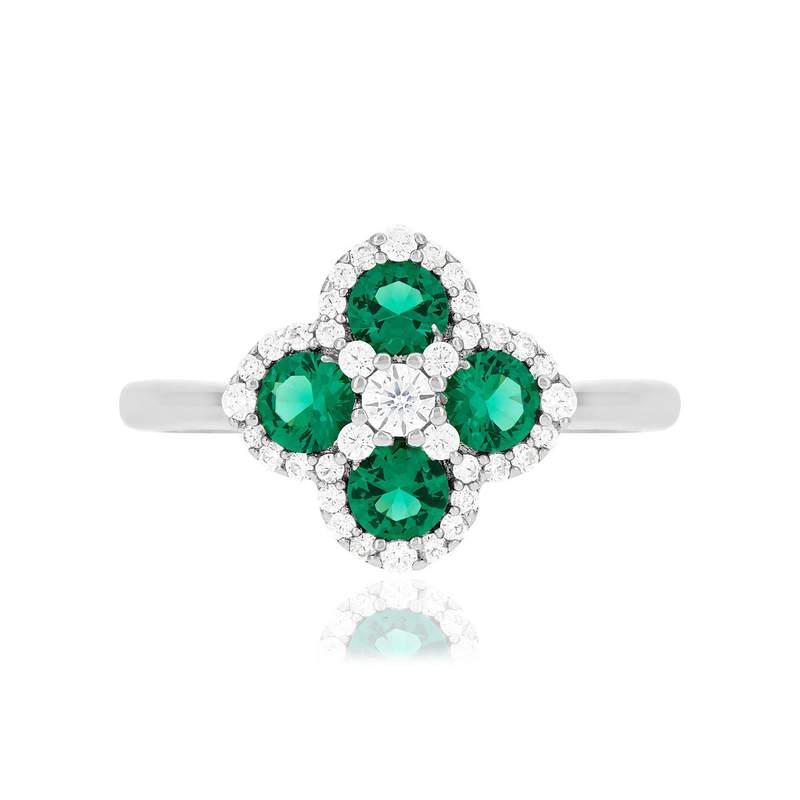 Bague argent 925 pierres synthétiques et zirconias - vue 3