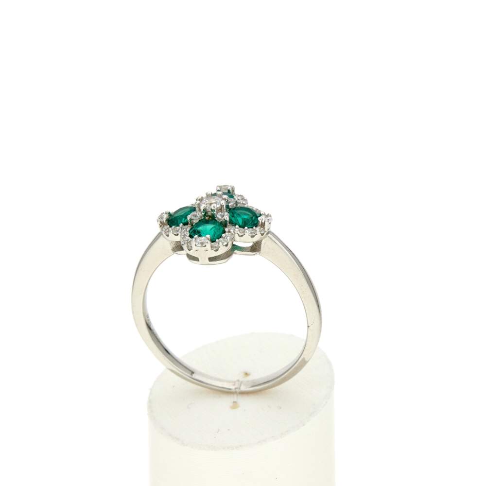 Bague argent 925 pierres synthétiques et zirconias - vue 2