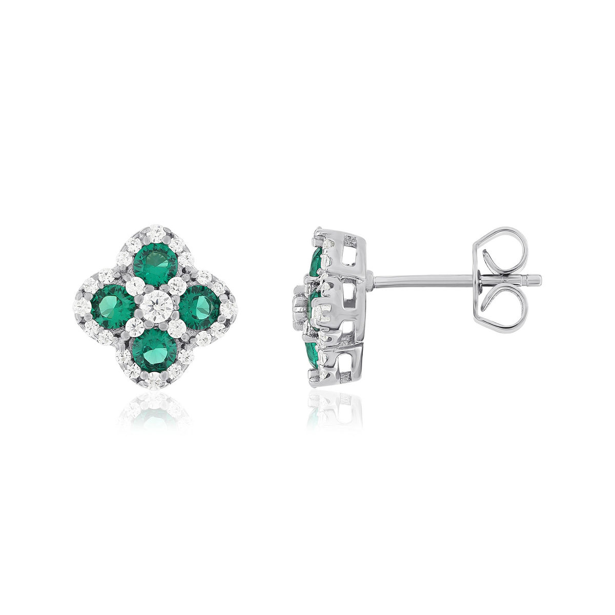 Boucles d'oreilles argent 925 pierres synthétiques et zirconias