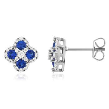 925 silver earrings with synthetic blue stones and zirconias